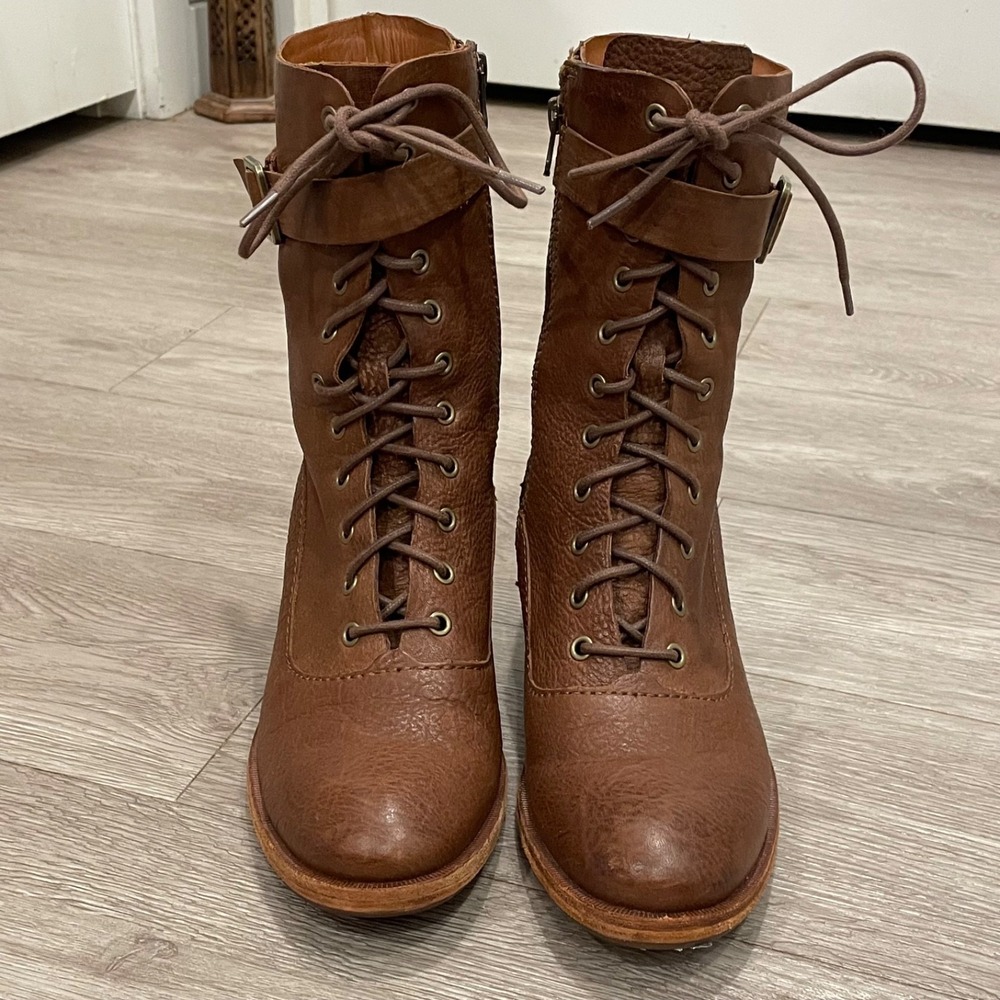 Kork Ease Mona Womens Boot Leather Renaissance Brown Whimsigoth Ren Faire 7M - Picture 4 of 7